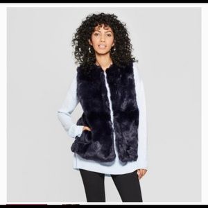A NEW DAY faux fur vest in midnight blue